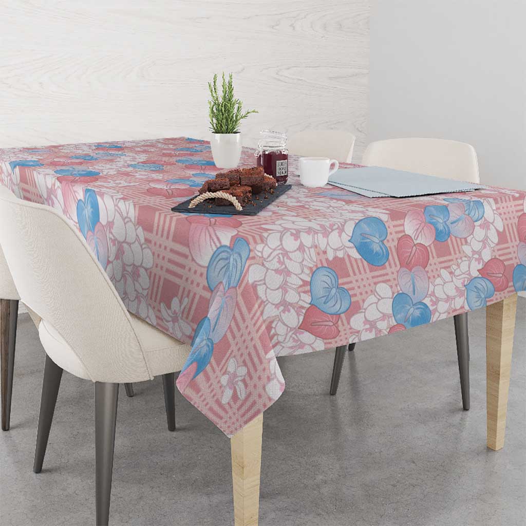 Anthurium Plumeria Lei Pastel Tablecloth Pink Hawaiian Splendid Palaka