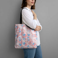 Anthurium Plumeria Lei Pastel Tote Bag Pink Hawaiian Splendid Palaka LT01 - Polynesian Pride