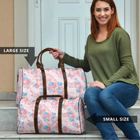 Anthurium Plumeria Lei Pastel Travel Bag Pink Hawaiian Splendid Palaka