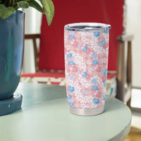 Anthurium Plumeria Lei Pastel Tumbler Cup Pink Hawaiian Splendid Palaka