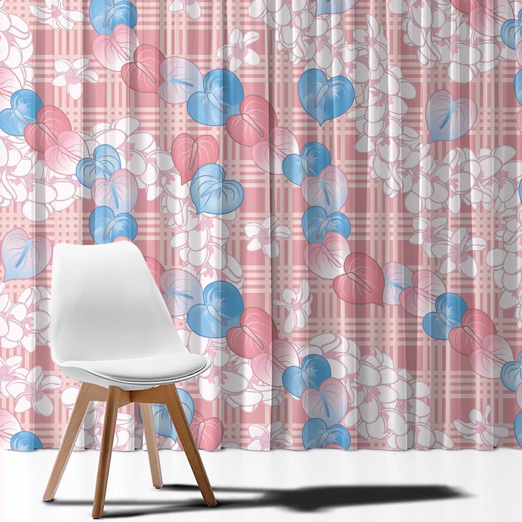 Anthurium Plumeria Lei Pastel Window Curtain Pink Hawaiian Splendid Palaka