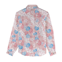 Anthurium Plumeria Lei Pastel Women Casual Shirt Pink Hawaiian Splendid Palaka