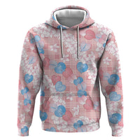 Anthurium Plumeria Lei Pastel Zip Hoodie Pink Hawaiian Splendid Palaka