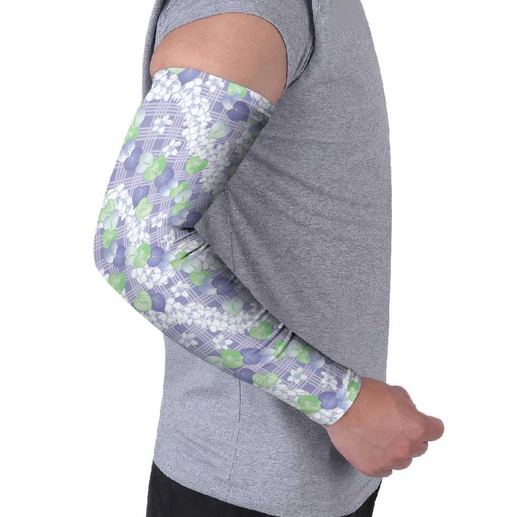 Anthurium Plumeria Lei Pastel Arm Sleeves Purple Hawaiian Splendid Palaka