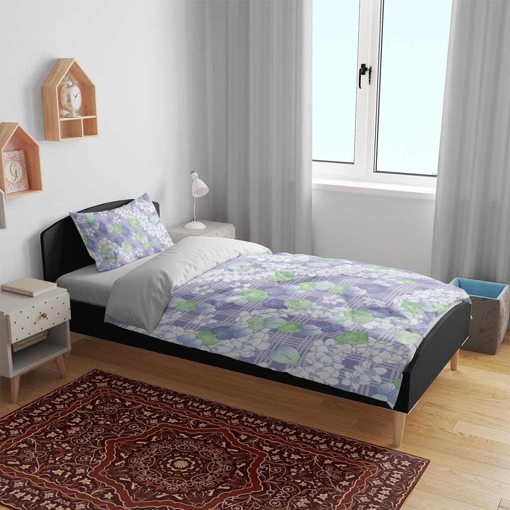Anthurium Plumeria Lei Pastel Bedding Set Purple Hawaiian Splendid Palaka