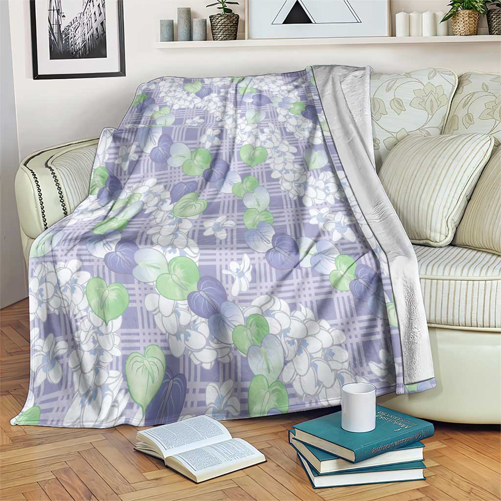 Anthurium Plumeria Lei Pastel Blanket Purple Hawaiian Splendid Palaka