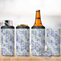 Anthurium Plumeria Lei Pastel 4 in 1 Can Cooler Tumbler Purple Hawaiian Splendid Palaka