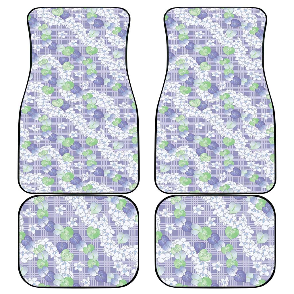 Anthurium Plumeria Lei Pastel Car Mats Purple Hawaiian Splendid Palaka