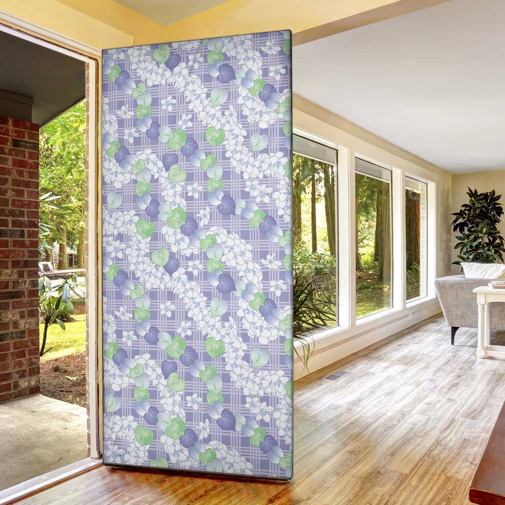Anthurium Plumeria Lei Pastel Door Cover Purple Hawaiian Splendid Palaka