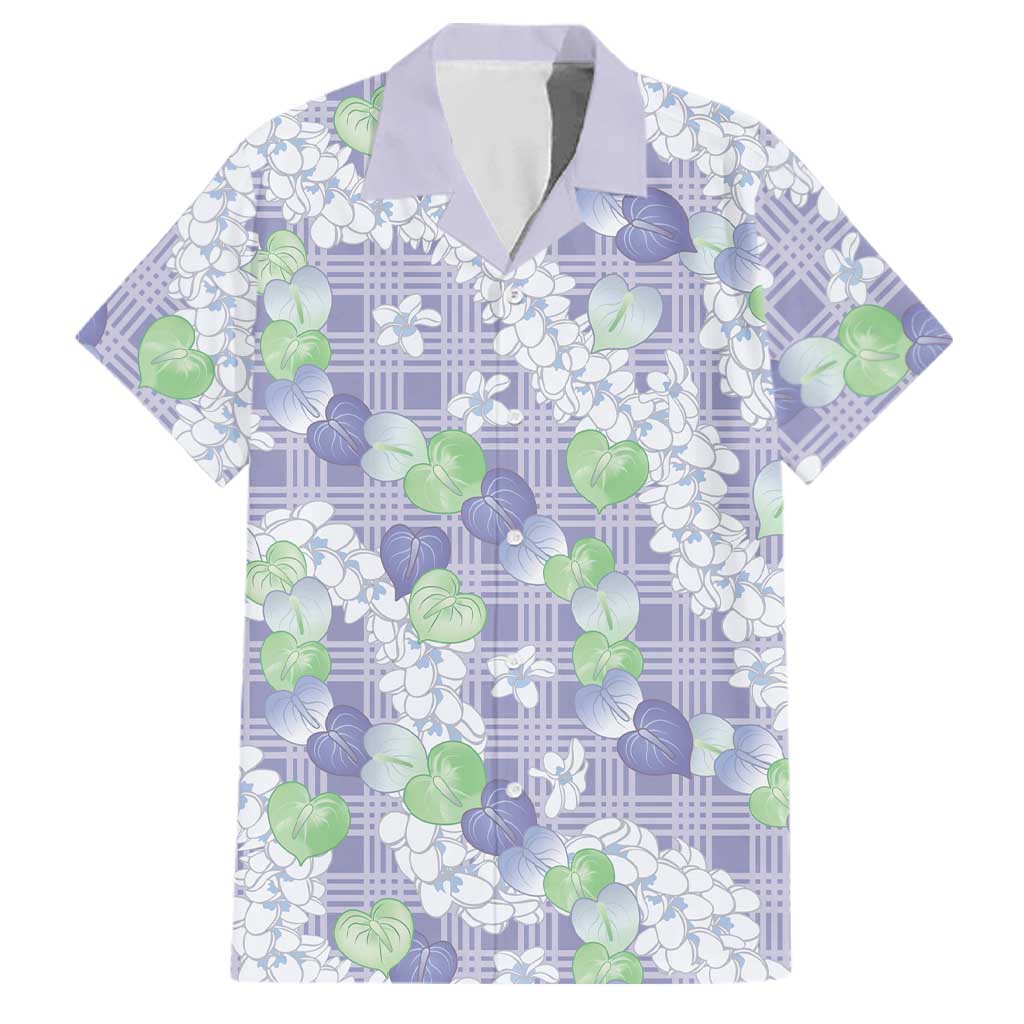 Anthurium Plumeria Lei Pastel Family Matching Long Sleeve Bodycon Dress and Hawaiian Shirt Purple Hawaiian Splendid Palaka