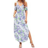 Anthurium Plumeria Lei Pastel Family Matching Summer Maxi Dress and Hawaiian Shirt Purple Hawaiian Splendid Palaka