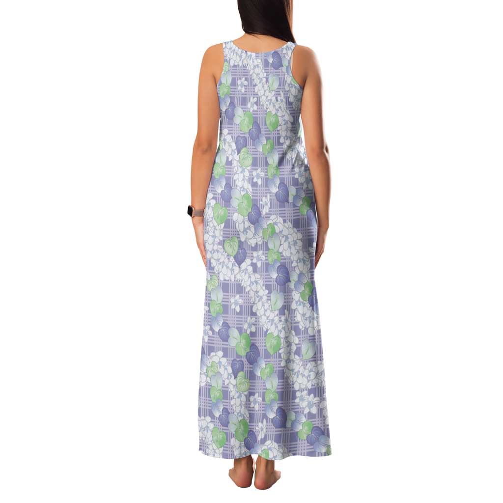 Anthurium Plumeria Lei Pastel Family Matching Tank Maxi Dress and Hawaiian Shirt Purple Hawaiian Splendid Palaka