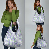 Anthurium Plumeria Lei Pastel Grocery Bag Purple Hawaiian Splendid Palaka