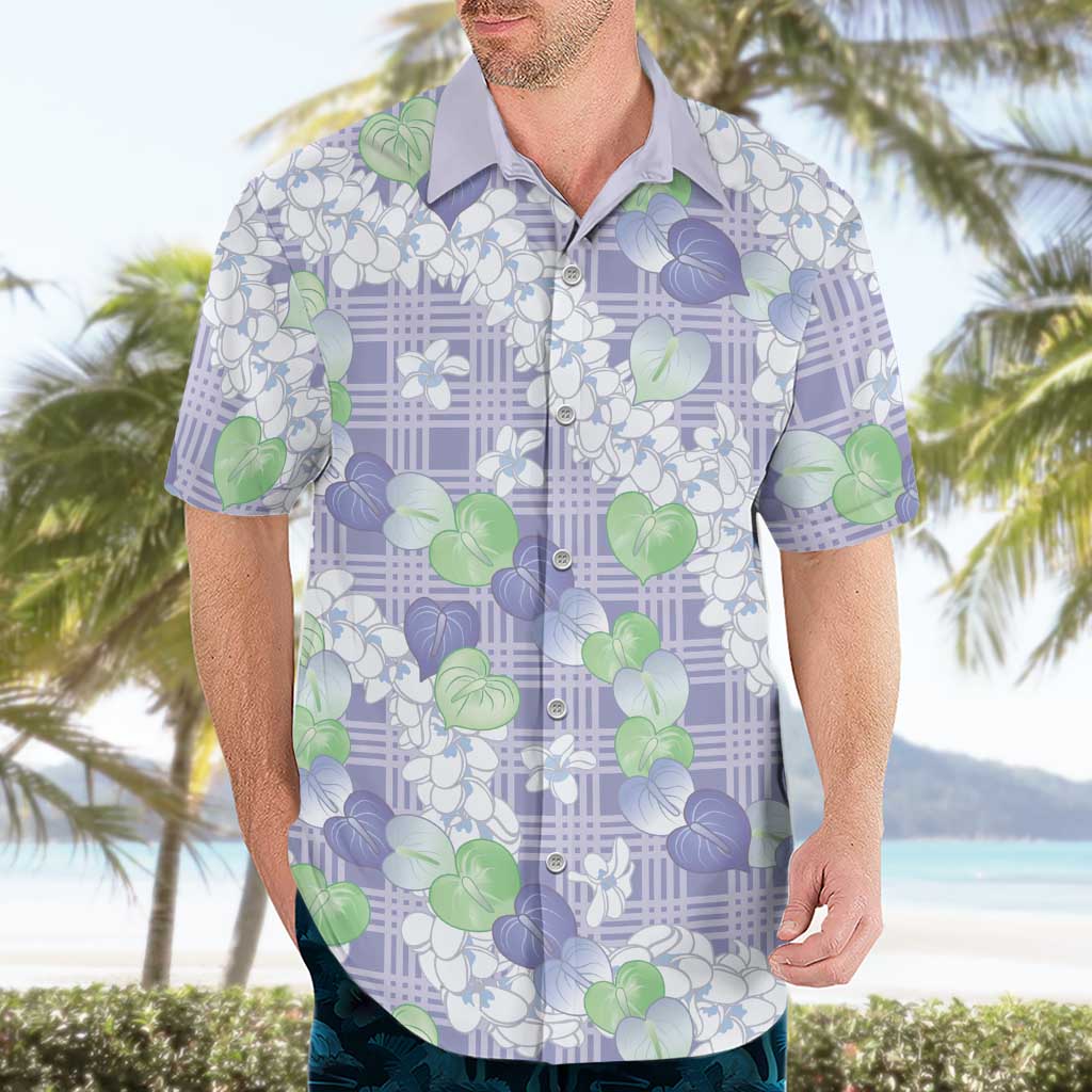 Anthurium Plumeria Lei Pastel Hawaiian Shirt Purple Hawaiian Splendid Palaka