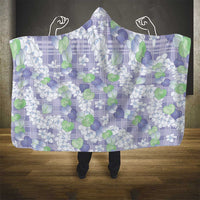 Anthurium Plumeria Lei Pastel Hooded Blanket Purple Hawaiian Splendid Palaka