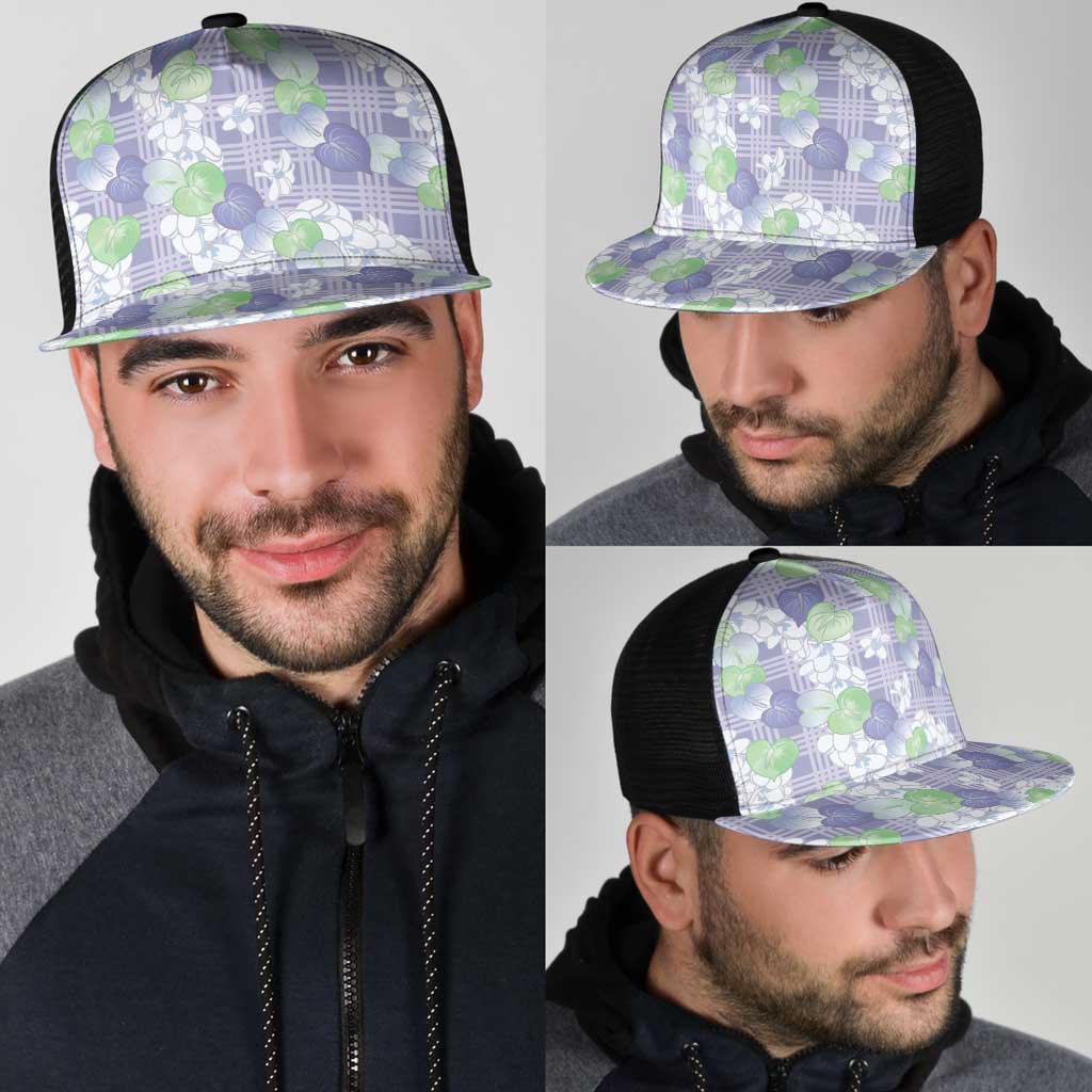 Anthurium Plumeria Lei Pastel Mesh Trucker Cap Purple Hawaiian Splendid Palaka LT01 - Polynesian Pride