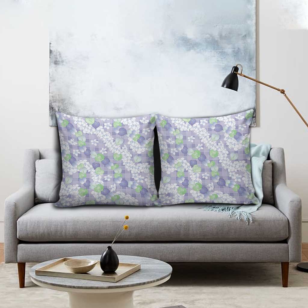 Anthurium Plumeria Lei Pastel Pillow Cover Purple Hawaiian Splendid Palaka