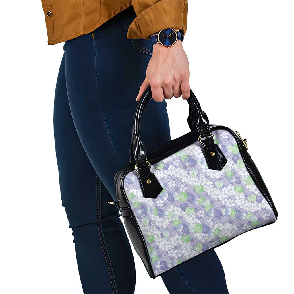 Anthurium Plumeria Lei Pastel Shoulder Handbag Purple Hawaiian Splendid Palaka LT01 - Polynesian Pride