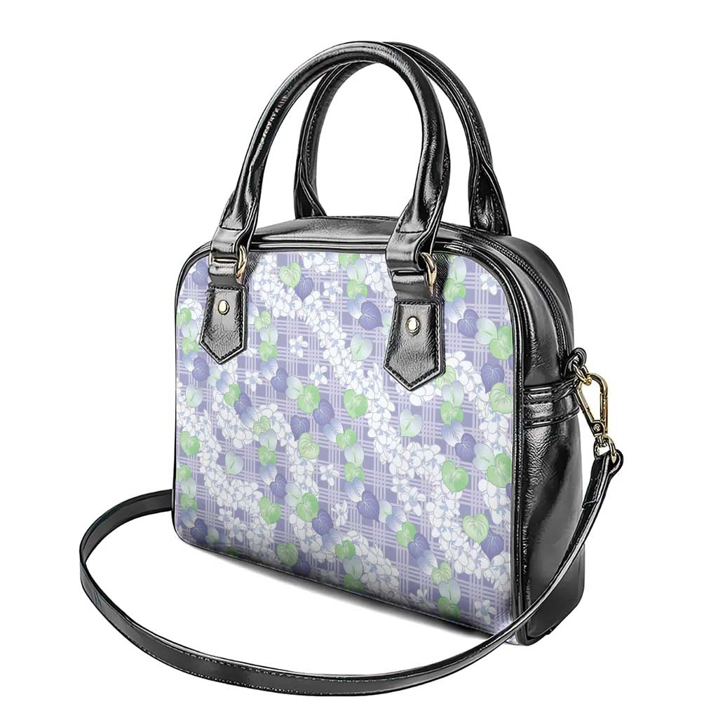 Anthurium Plumeria Lei Pastel Shoulder Handbag Purple Hawaiian Splendid Palaka LT01 - Polynesian Pride