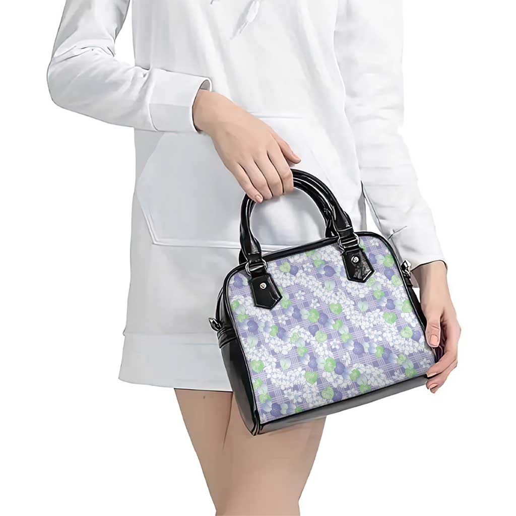 Anthurium Plumeria Lei Pastel Shoulder Handbag Purple Hawaiian Splendid Palaka LT01 - Polynesian Pride