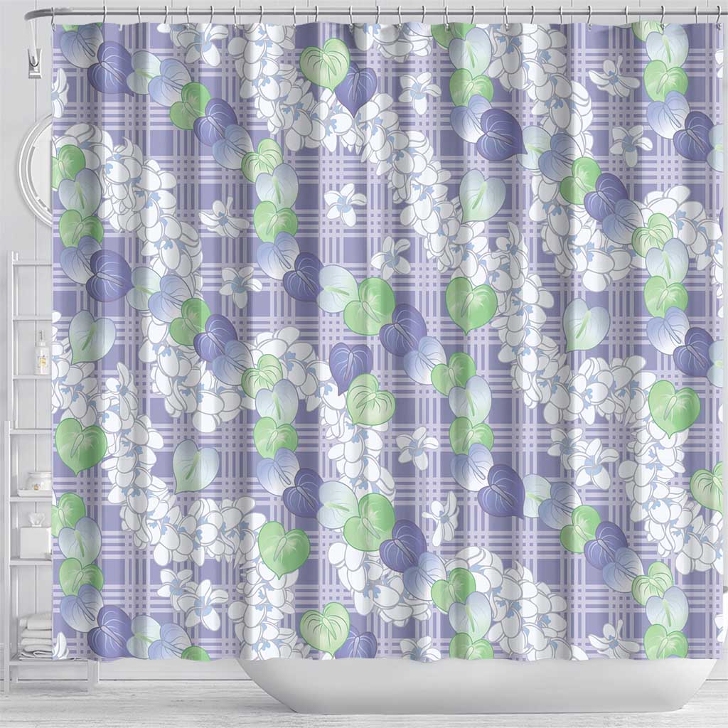 Anthurium Plumeria Lei Pastel Shower Curtain Purple Hawaiian Splendid Palaka