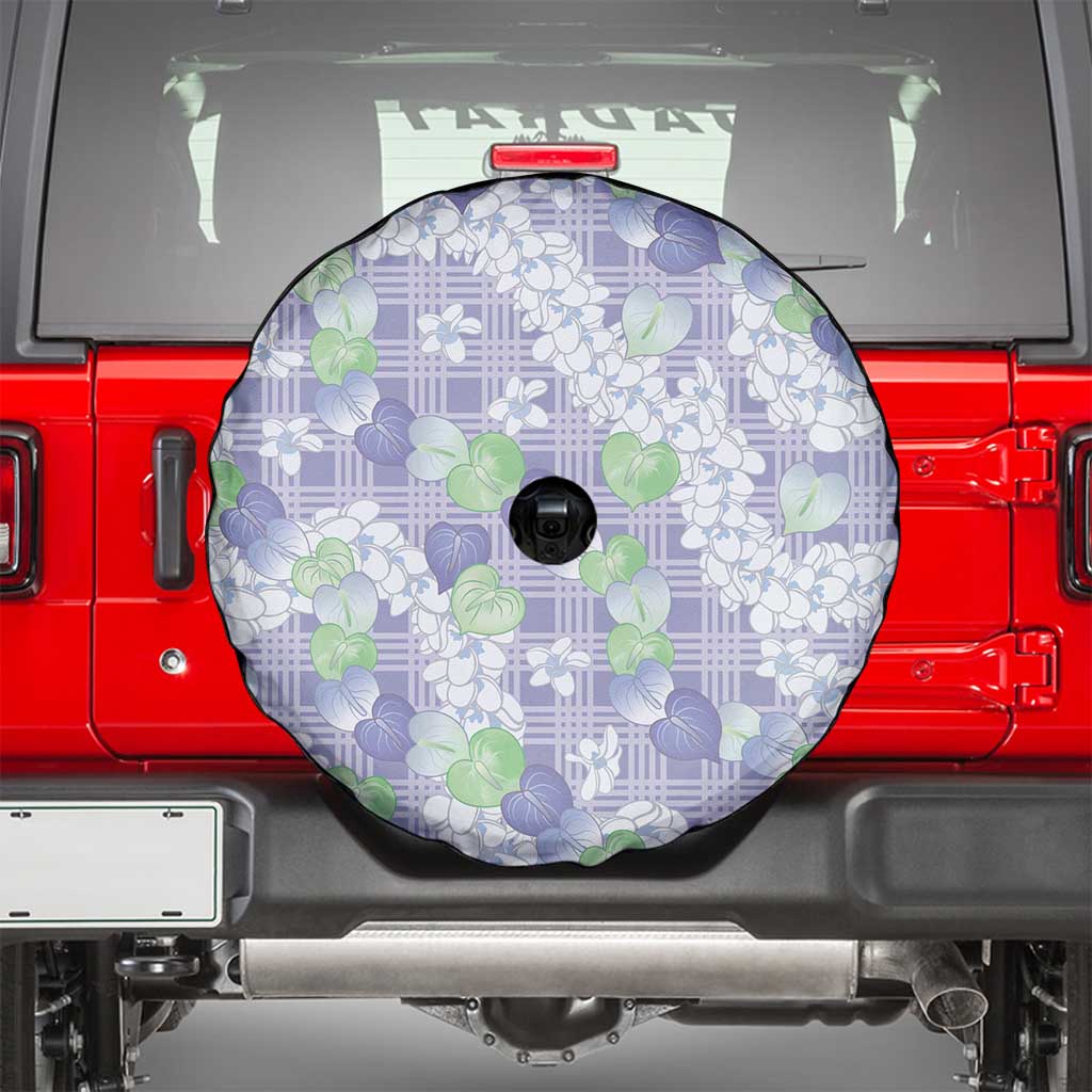 Anthurium Plumeria Lei Pastel Spare Tire Cover Purple Hawaiian Splendid Palaka