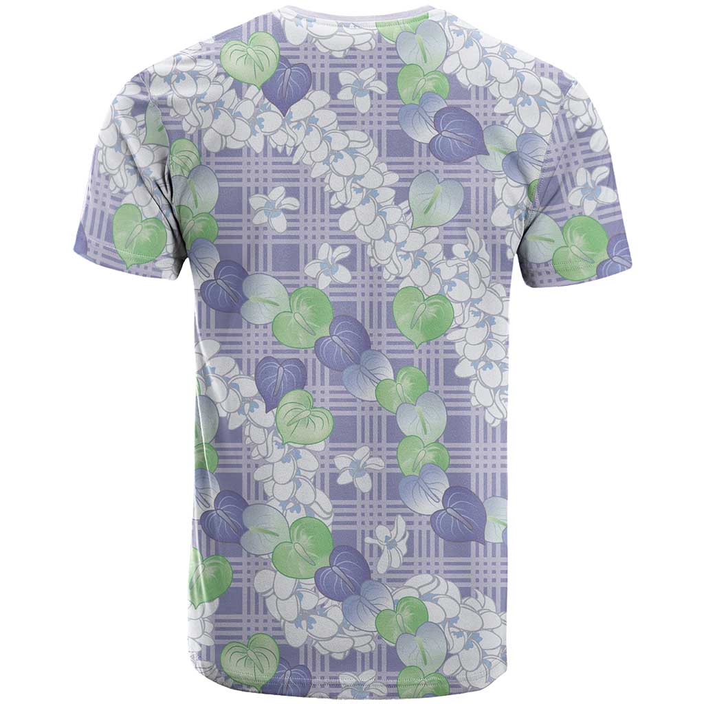 Anthurium Plumeria Lei Pastel T Shirt Purple Hawaiian Splendid Palaka
