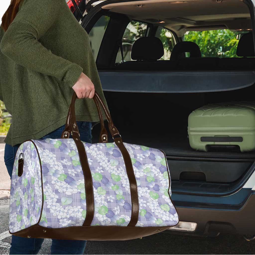 Anthurium Plumeria Lei Pastel Travel Bag Purple Hawaiian Splendid Palaka