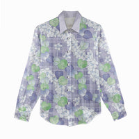 Anthurium Plumeria Lei Pastel Women Casual Shirt Purple Hawaiian Splendid Palaka