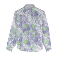 Anthurium Plumeria Lei Pastel Women Casual Shirt Purple Hawaiian Splendid Palaka