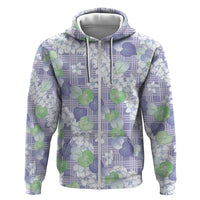 Anthurium Plumeria Lei Pastel Zip Hoodie Purple Hawaiian Splendid Palaka