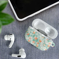 Anthurium Plumeria Lei Pastel AirPods Case Teal Hawaiian Splendid Palaka LT01 - Polynesian Pride