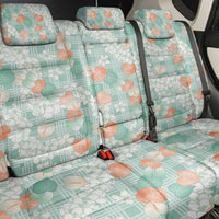 Anthurium Plumeria Lei Pastel Back Car Seat Cover Teal Hawaiian Splendid Palaka