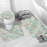 Anthurium Plumeria Lei Pastel Bathroom Set Teal Hawaiian Splendid Palaka
