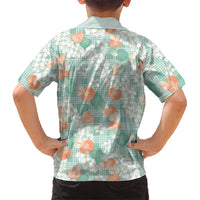 Anthurium Plumeria Lei Pastel Family Matching Long Sleeve Bodycon Dress and Hawaiian Shirt Teal Hawaiian Splendid Palaka