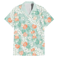 Anthurium Plumeria Lei Pastel Family Matching Summer Maxi Dress and Hawaiian Shirt Teal Hawaiian Splendid Palaka