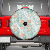 Anthurium Plumeria Lei Pastel Spare Tire Cover Teal Hawaiian Splendid Palaka