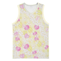 Anthurium Plumeria Lei Pastel Basketball Jersey Yellow Hawaiian Splendid Palaka