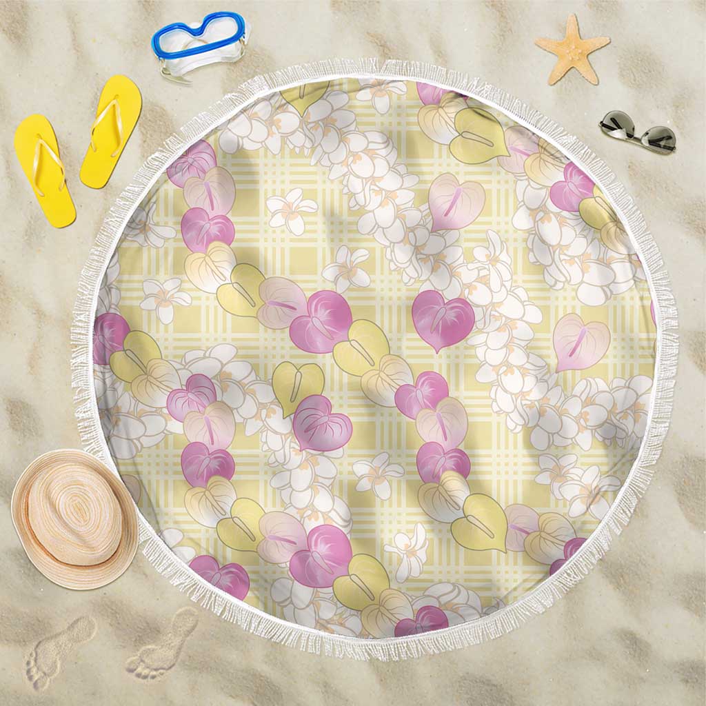 Anthurium Plumeria Lei Pastel Beach Blanket Yellow Hawaiian Splendid Palaka