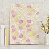 Anthurium Plumeria Lei Pastel Canvas Wall Art Yellow Hawaiian Splendid Palaka LT01 Without Frame Yellow - Polynesian Pride
