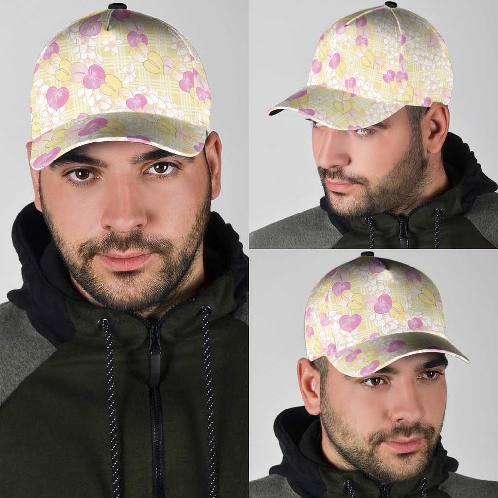 Anthurium Plumeria Lei Pastel Classic Cap Yellow Hawaiian Splendid Palaka
