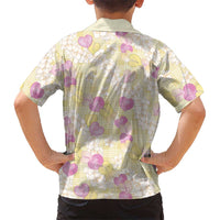 Anthurium Plumeria Lei Pastel Family Matching Puletasi and Hawaiian Shirt Yellow Hawaiian Splendid Palaka