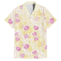 Anthurium Plumeria Lei Pastel Family Matching Tank Maxi Dress and Hawaiian Shirt Yellow Hawaiian Splendid Palaka