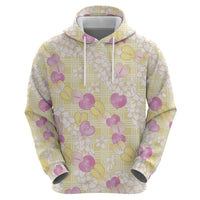 Anthurium Plumeria Lei Pastel Hoodie Yellow Hawaiian Splendid Palaka