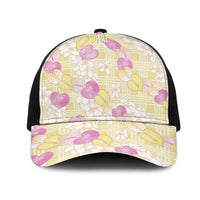 Anthurium Plumeria Lei Pastel Mesh Trucker Cap Yellow Hawaiian Splendid Palaka