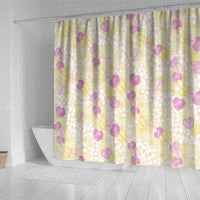Anthurium Plumeria Lei Pastel Shower Curtain Yellow Hawaiian Splendid Palaka