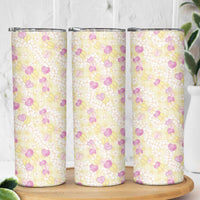 Anthurium Plumeria Lei Pastel Skinny Tumbler Yellow Hawaiian Splendid Palaka