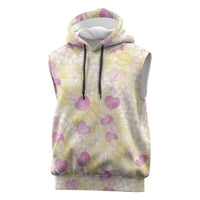 Anthurium Plumeria Lei Pastel Sleeveless Hoodie Yellow Hawaiian Splendid Palaka