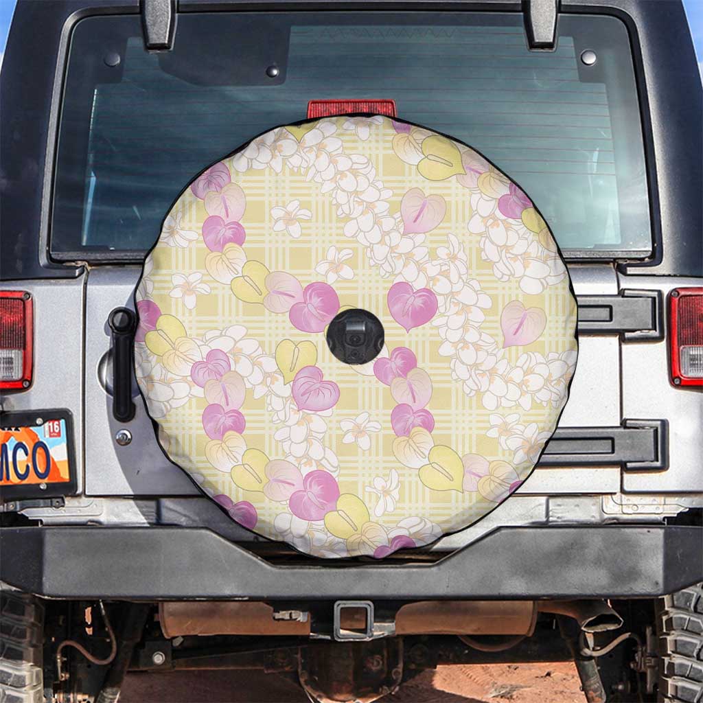 Anthurium Plumeria Lei Pastel Spare Tire Cover Yellow Hawaiian Splendid Palaka