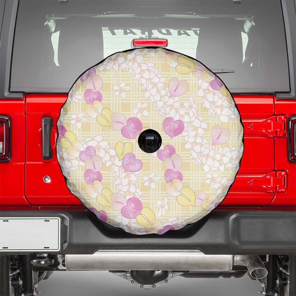 Anthurium Plumeria Lei Pastel Spare Tire Cover Yellow Hawaiian Splendid Palaka